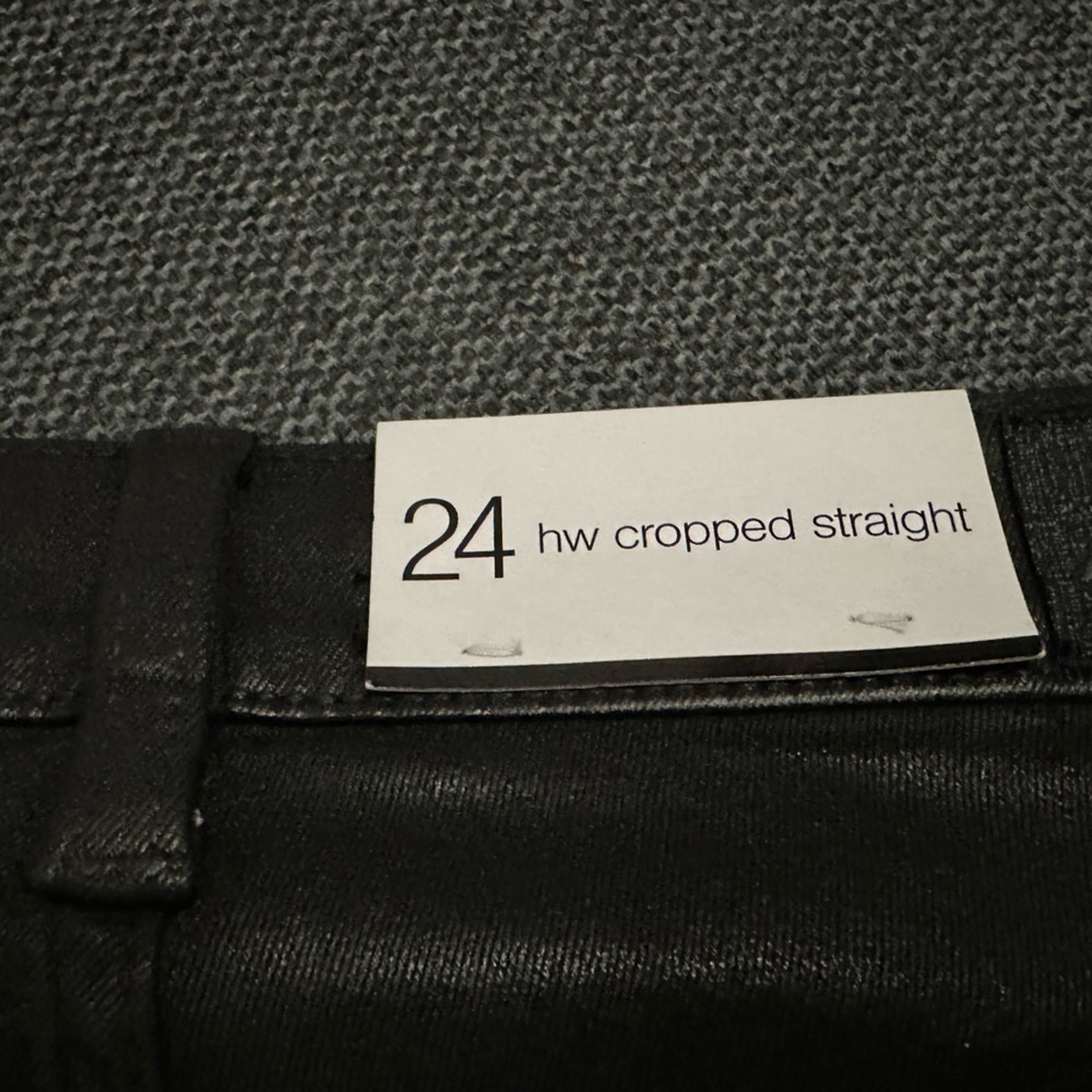 7 For All Mankind HW Cropped Straight Jeans – Two-Tone Brown - Size 24 - NWT - Picture 6 of 8